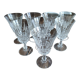 Set of 8 white wine glasses small capacity in antique chiseled crystal
