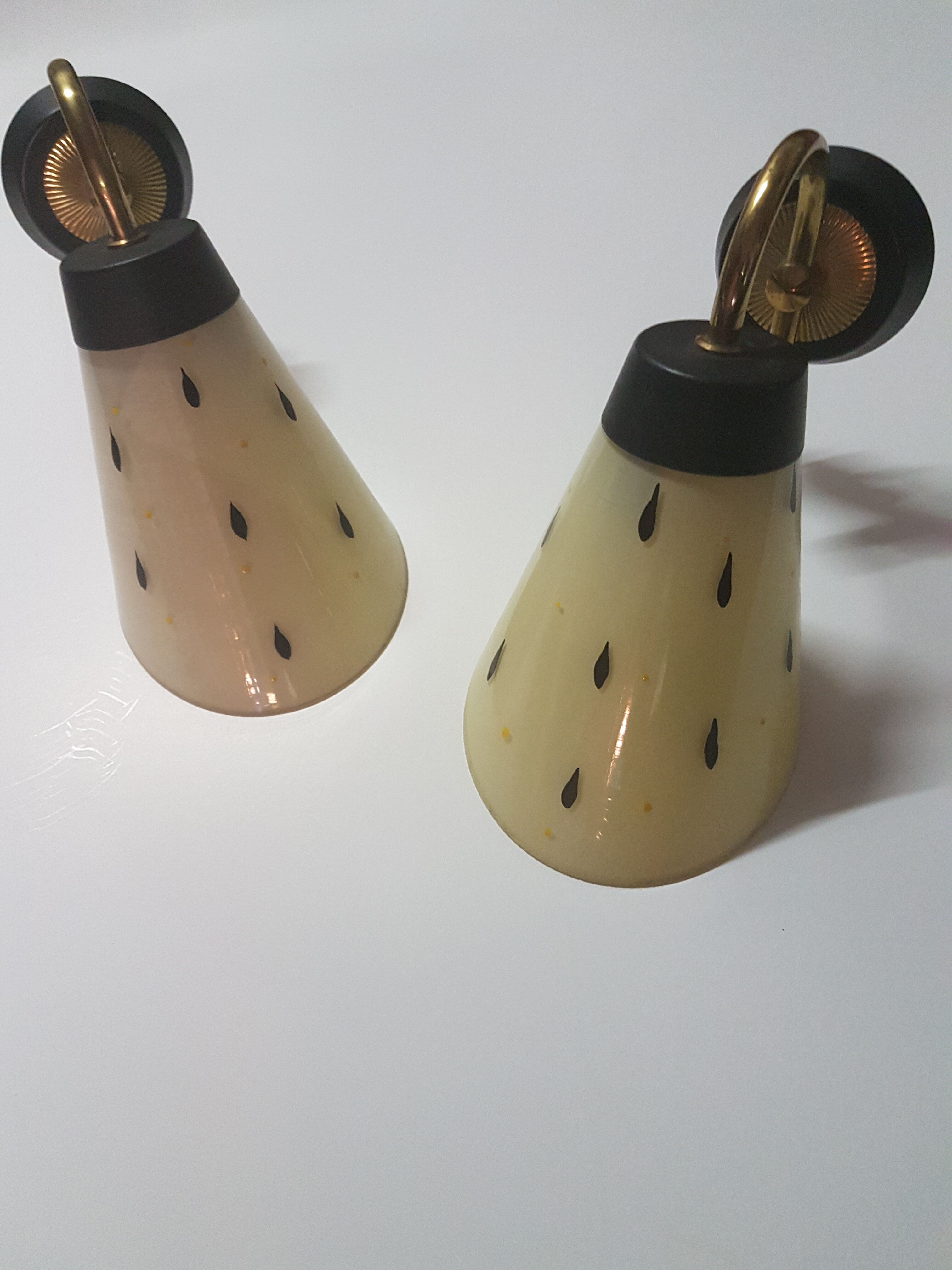 Pair of modernist appliques from the 50s/60s
