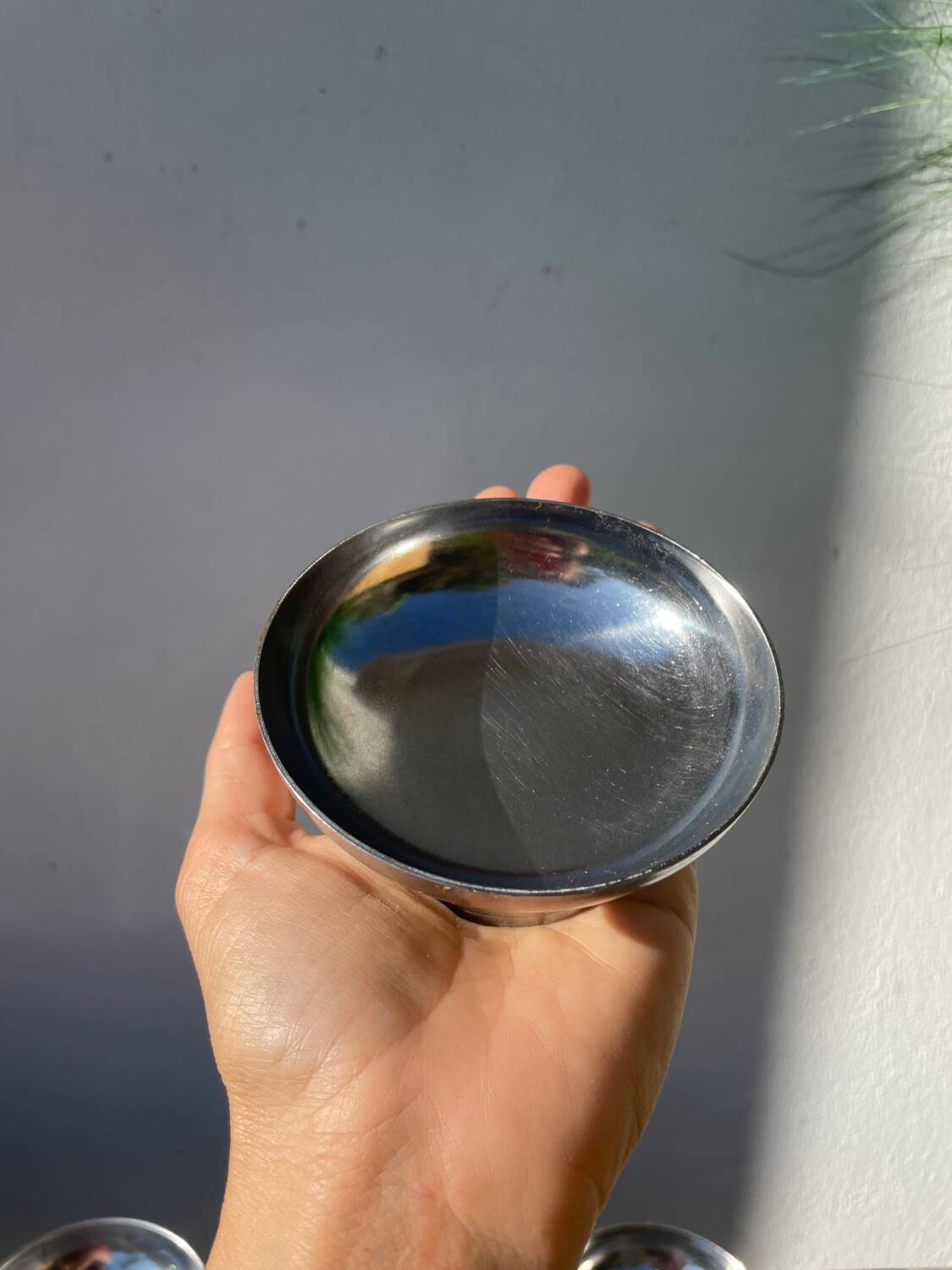 7 stainless steel cups 1970