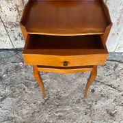 Antique nightstand louis xv style wood drawer + vintage case