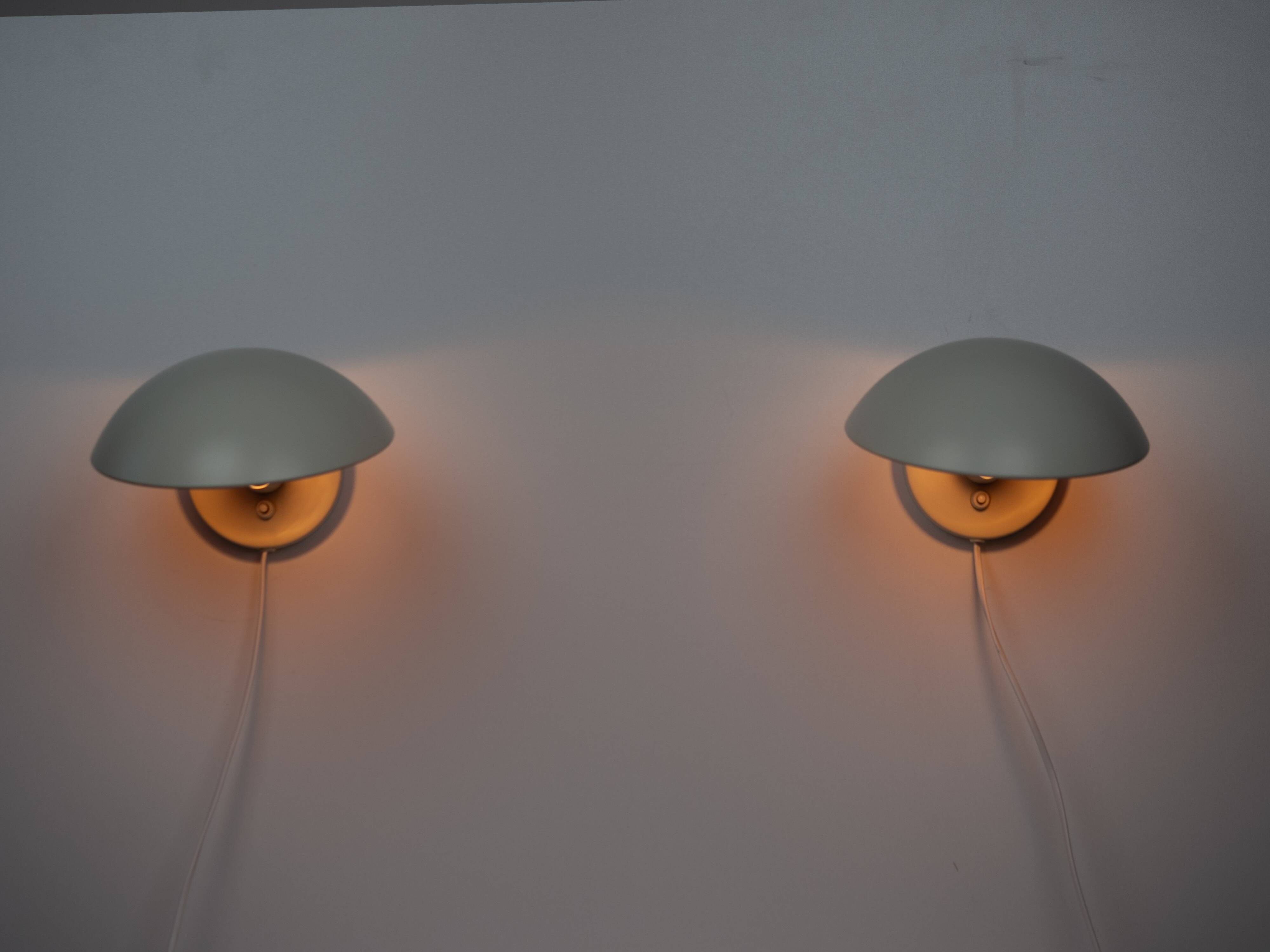 Pair of 2 Danish vintage wall lamps PH Hat by Poul Henningsen Louis Poulsen