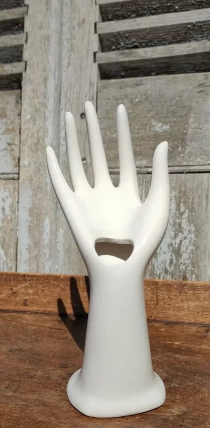 Vintage white hand vase