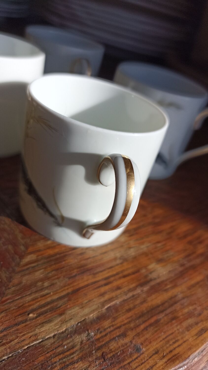 4 Limoges porcelain espresso cups by Fabrique Royale Limoges