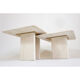Paire de tables gigognes en travertin, Italie