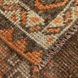 5x11 orange and brown vintage tapis rug, 352x162cm