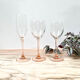 6 glasses of wine white foot pink vintage luminarc model "rosé"