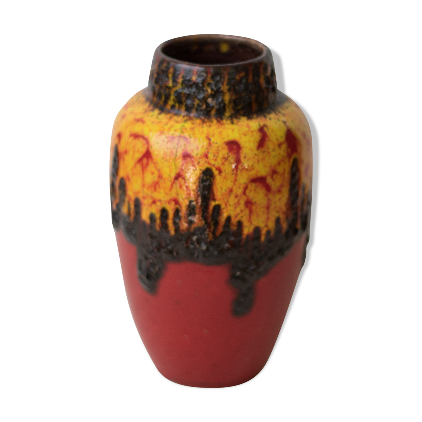Flamed vase West Germany fat lava