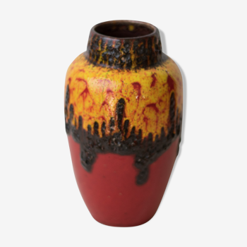 Flamed vase West Germany fat lava