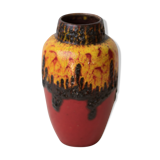 Flamed vase West Germany fat lava