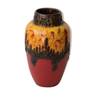 Flamed vase West Germany fat lava