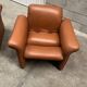 Paire fauteuils cuir design italien