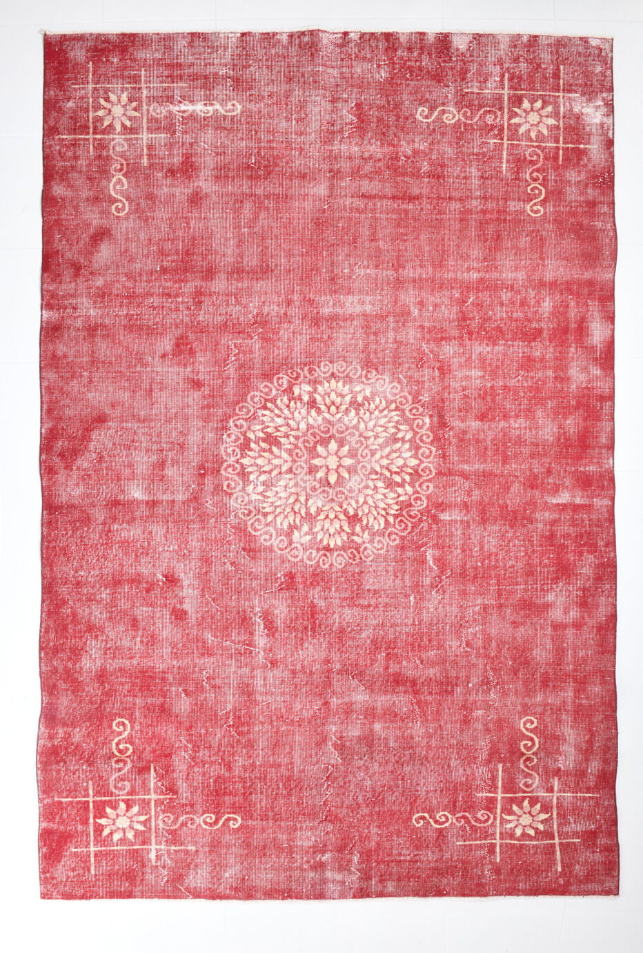 7x10 pale red large turkish rug, 203x310cm