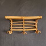 Rattan coat rack