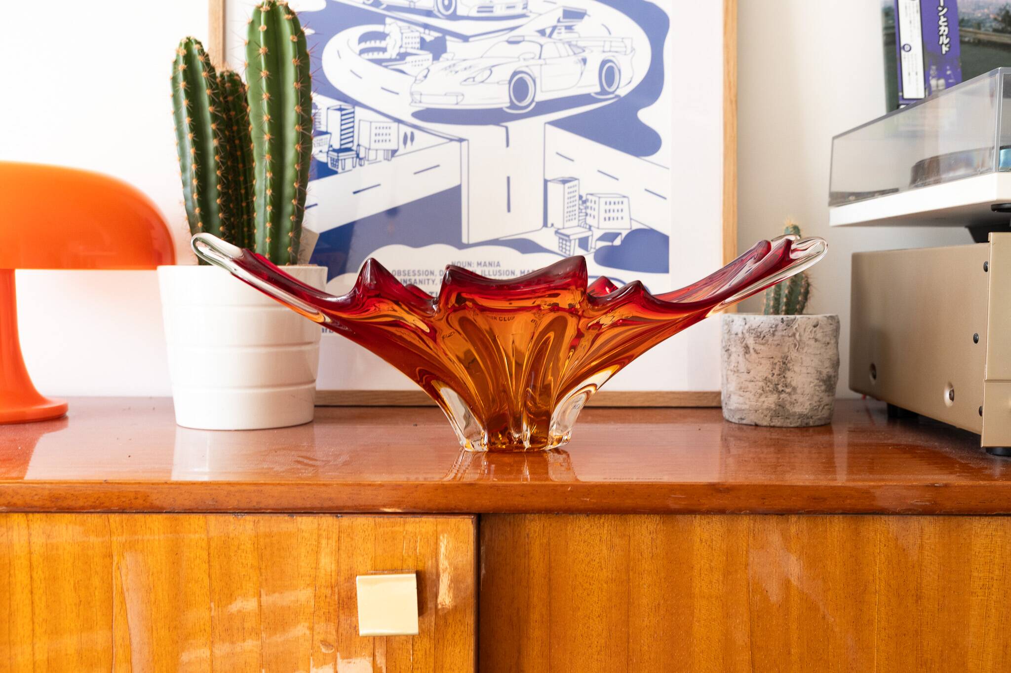 Red Murano glass bowl