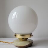 Onyx lamp and opaline wall lamps