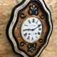 Clock pendulum ox eye wood decoration mother-of-pearl dial enamelled vintage