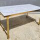 Hollywood Regency style coffee table • marble and brass