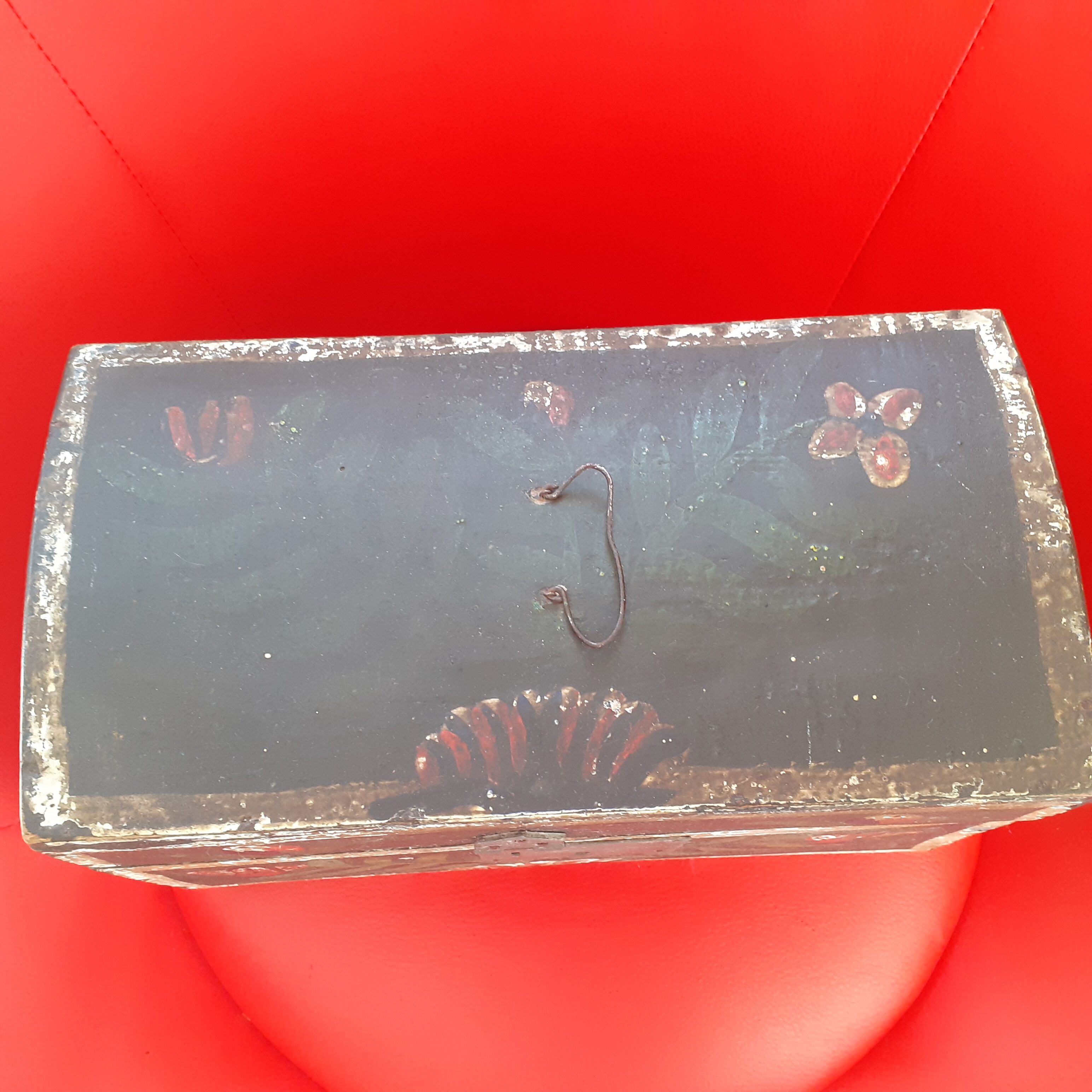Antique chest in painted wood