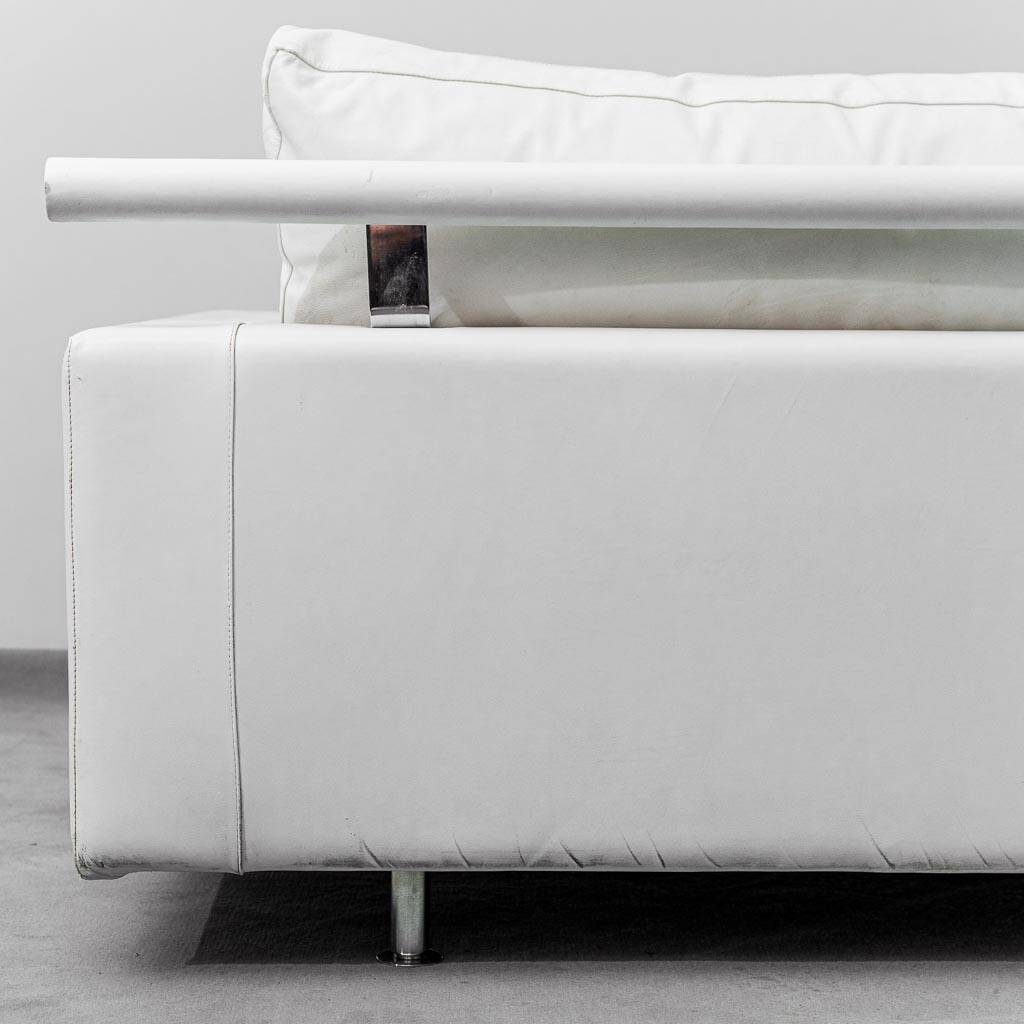 Divano 3 posti patrick in pelle bianca flexform anni ‘2000