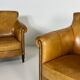 Ensemble de 2 fauteuils club en cuir