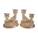 DuO pink glass candle holders