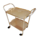 Trolley table with rolling castors gold metal removable tray