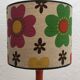 Orange lamp and lampshade floral pattern 1970s