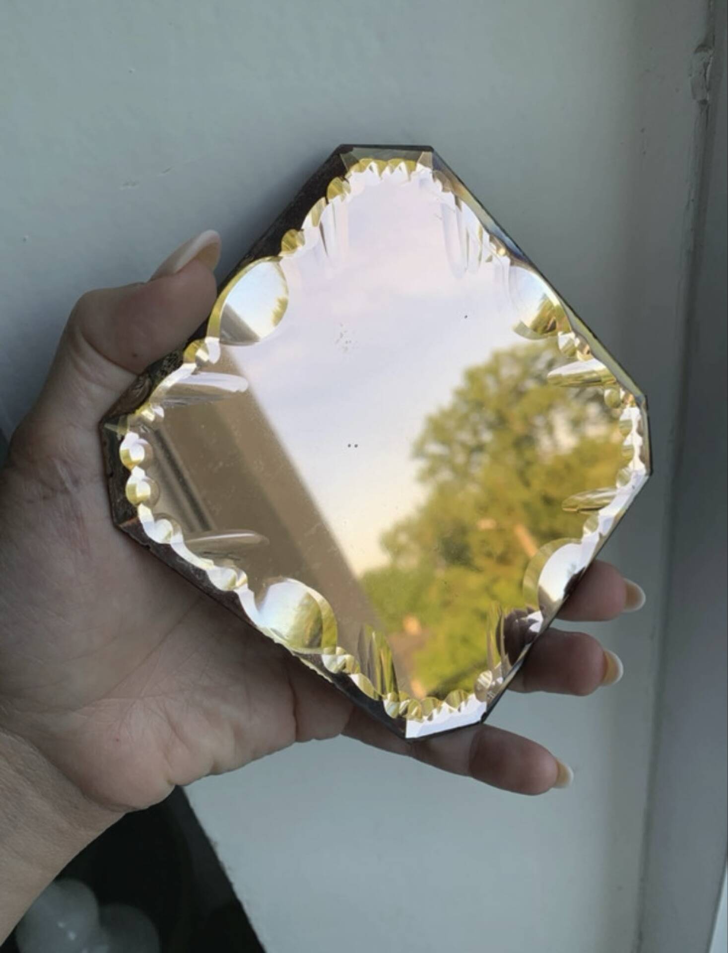 Set of two vintage bevelled mirrors