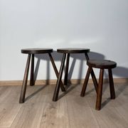 Farm stool in solid oak wood