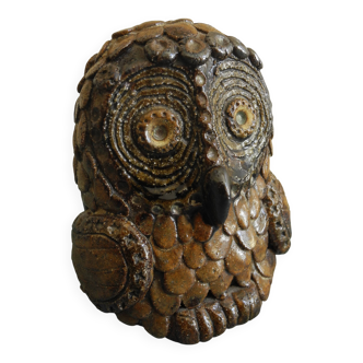 Ancienne sculpture chouette céramique terre cuite old ceramic owl statuette