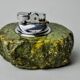 Green alabaster lighter by Romano Bianchi, Italy, 1970