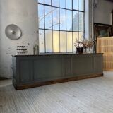 XXL walnut trade counter with multiple drawers
