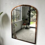 Large antique mercury mirror in copper-plated metal, 1930