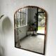Large antique mercury mirror in copper-plated metal, 1930