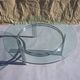 Chrome and glass tripod coffee table