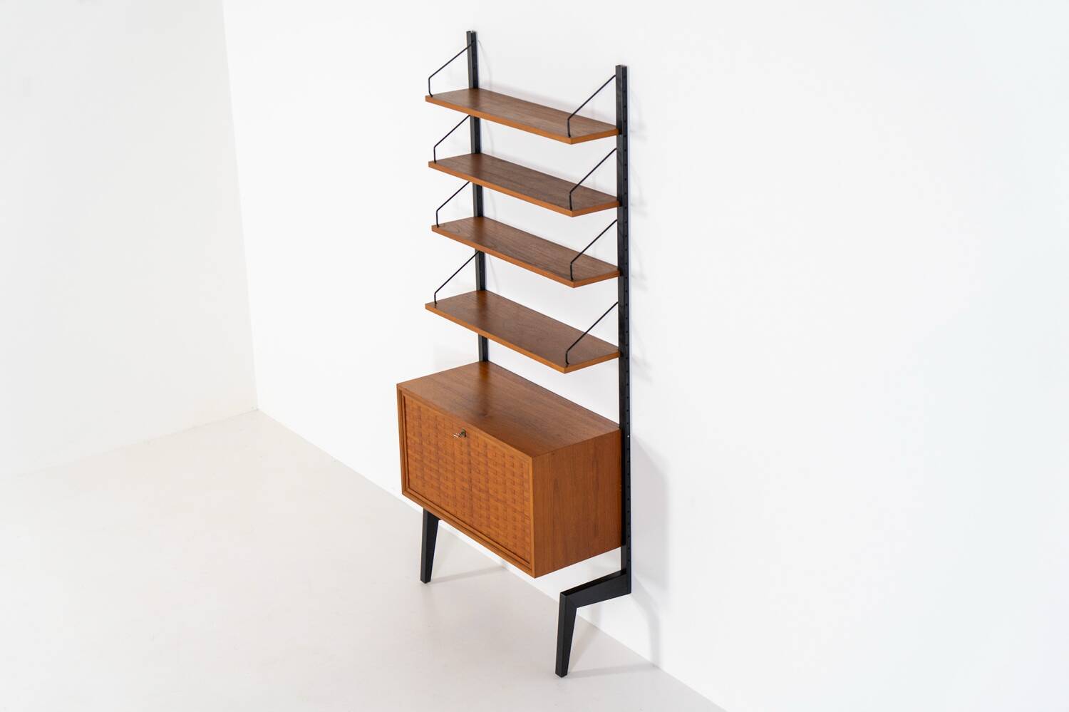 Rare Poul Cadovius standing wall-unit with bar (Denmark, 1960s).