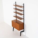 Rare Poul Cadovius standing wall-unit with bar (Denmark, 1960s).