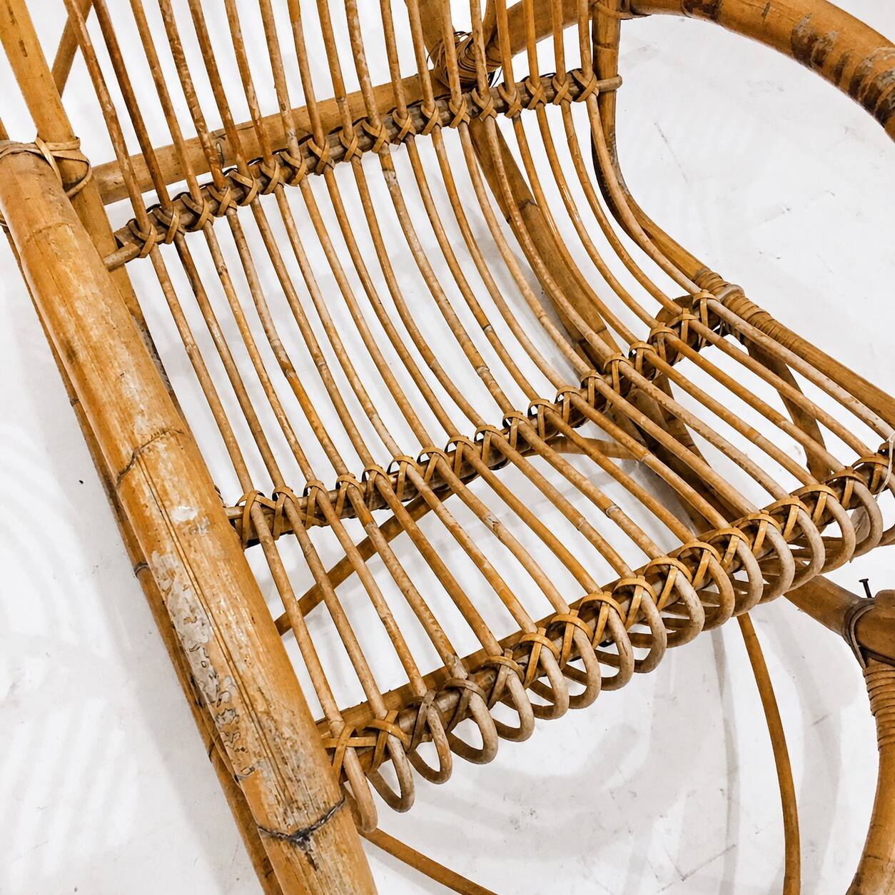 1960s rattan rocking chair