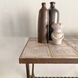 Ceramic and wrought iron coffee table