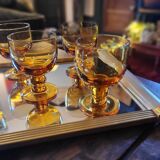 Amber glasses, balloon shape 70's