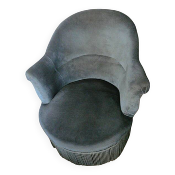 Toad armchair, blue velvet