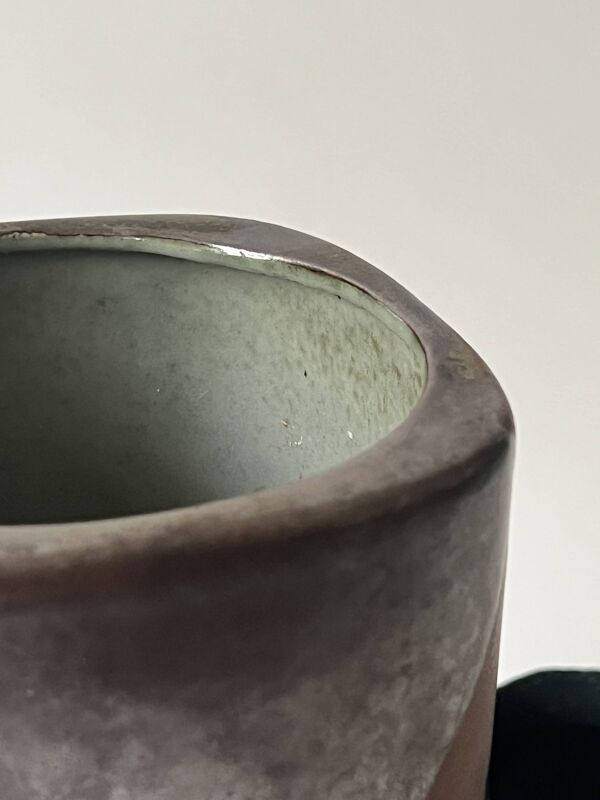 Grand vase en céramique irisé et signé Jean Yves Lemonnier, France 1970