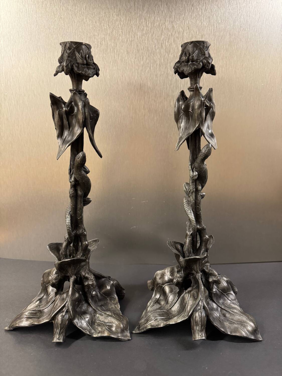Pair of Art Nouveau candlesticks circa 1900