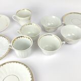 Vintage Mismatched Set of 6 Porcelain Cups and 5 Saucers - Gold