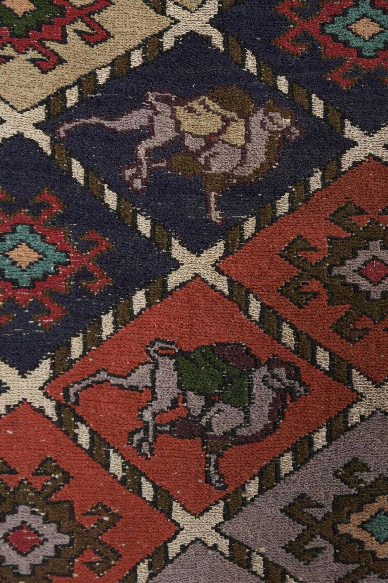 Vintage Turkish handmade rug 126x195 cm