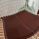 White Wire Chair design by Harry Bertoia with leather cushion.