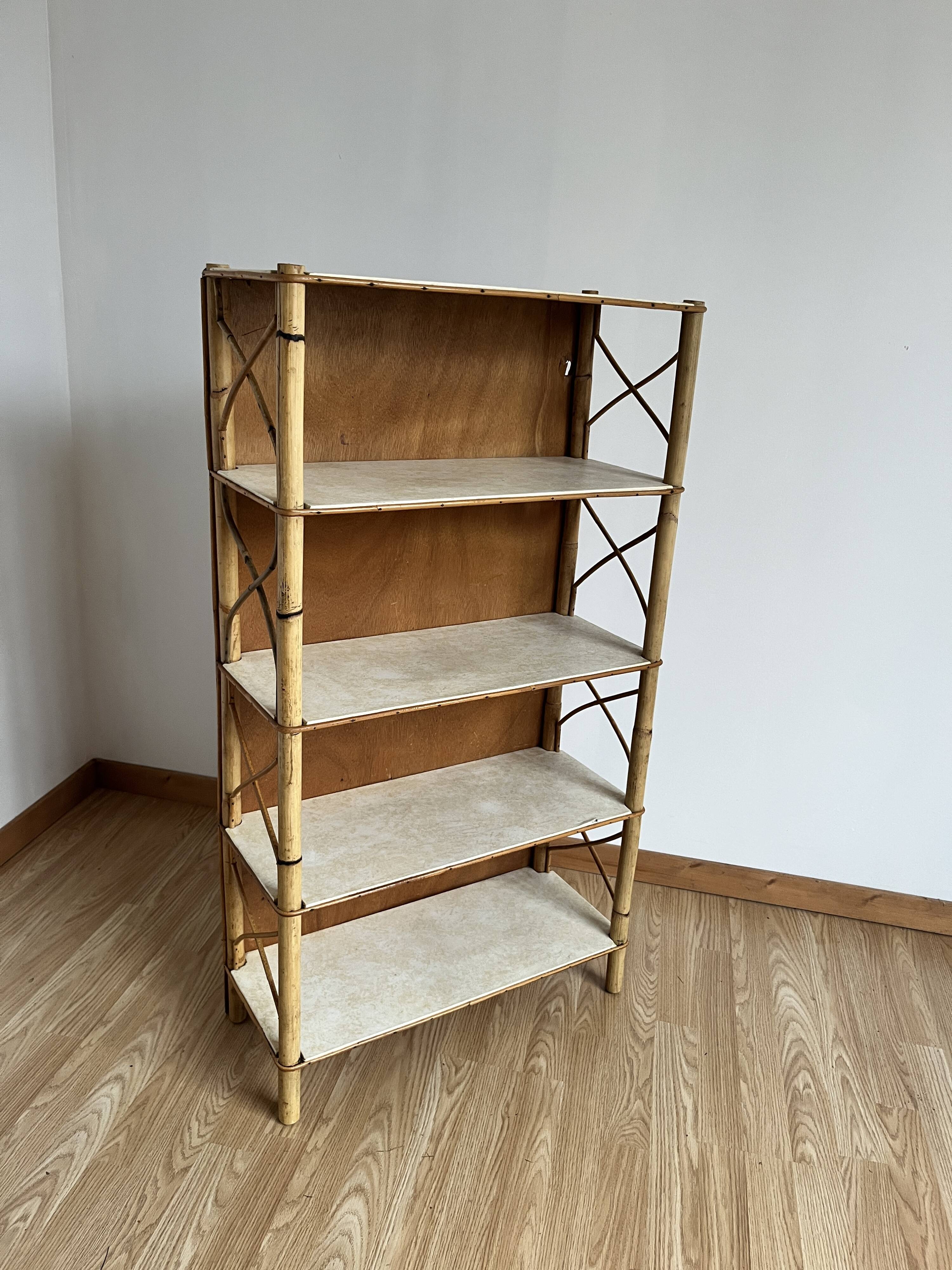 Rattan bookcase shelf