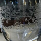Six crystal wine glasses