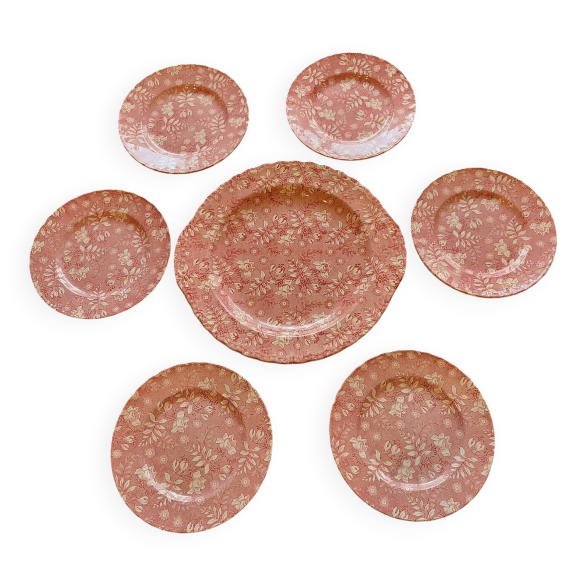 Service  Grindley of Stoke Royal Tudor Velvet en faïence Rose Anglais