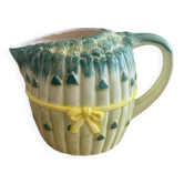 Vintage ceramic asparagus bunch carafe pitcher for country kitchen decor